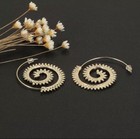 Women s Fashion Jewelry Gold Plated Spiral Swirl Hoop Earrings 32-3