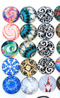 25 Glass Cabochon Flat Back Mixed Round 25mm For Craft Jewelry Making Lot B