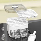50-cube Ice Maker Tray With Lid Double Layer Ice Storage Box Easy Press Mold