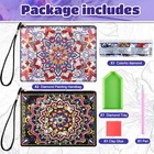  2 Pieces Diy Diamond Painting Purses 5d Diy Diamond Painting Handbag Mandala