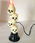 Vtg  Electric Haunted Flickering Lighted Stacked Skeleton Candle Stick 9 