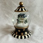 Mackenzie Childs Musical Aurora Farmhouse Snow Globe W  Courtly Check New M26-5