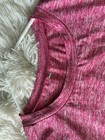Women   s Pink Space Dye Ruched Long Sleeve Stretch Bodysuit  Size S Regular