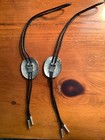 Vtg Southwestern Masonic Bolo Tie Pair Square Compass Movper Grotto Arizona Art