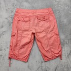 Vintage Unionbay Shorts Women 15 Pink Coral Cargo Utility Bermuda Drawstring