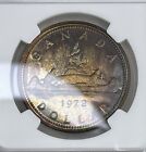 1972 Canada Proof Silver Dollar -  1 - Ngc Sp65 - Beautifully Toned Example