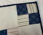 Antique Vintage Patchwork Quilt Table Topper  Four Patch  Navy Blue  White