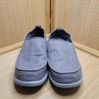 Crocs Walu Slip On Mens Size 8 Grey Canvas Loafers Boat Shoes Casual 207635