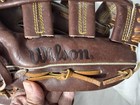 Vintage Wilson Brown Leather Baseball Glove Professional Model Korea Rht