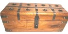 Vintage Wood Trinket Jewelry Document Box Iron Metal Handles 12 X 5 X 6 Inches