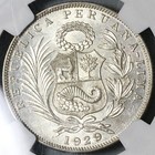 1929 Ngc Ms 63 Peru 1 2 Sol Seated Liberty Silver Coin  22101201c 