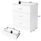 3-drawer Chest Of Drawers For Family Room Bedroom Universal Design White Durable