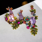 Easter Spring Bunny Crystal Brooch Rhinestone Rabbit Animal Pin Jewelry Gift