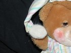 Vtg Fisher Price 1985 Teddy Beddy Bear 10  Bedtime Plush Striped Pjs   Nite Cap