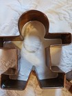 2 Vintage Heavy Copper Cookie Cutters  Gingerbread Couple Or Boy   Girl 4 