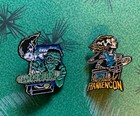 Lot Of 7 Goth Punk Enamel Pins Horror Pulp Fiction Halloween Cats Elvira