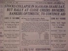 Vintage Newspaper Headline  New York City Ny Stock Market Wall Street Crash 1929