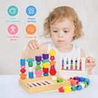 Montessori Bead Sequencing Set For Kids  Wooden Lacing Beads Toys For Toddler   