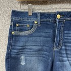 Cato Premium Women s Shorts Size 10 Blue Denim Classic Mid Rise Distressed