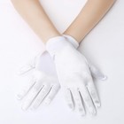 Short Opera Satin Gloves For Women Wrist Length Banquet Gloves