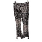 Satina Black And Cream High Waisted Flare Wide Leg Printed Palazzo Pants Xlarge