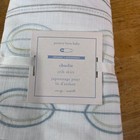 Pottery Barn Baby Charlie Organic Cotton Crib Skirt White Blue Green 28x52 16 d