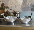  2  Viking Oslo 830 Silver Open Salts Vintage Scandinavian