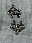 12 Vintage Baroque Style   Filigree Silver Tone Connectors   Earring Findings