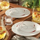 Corelle Livingware Splendor 16   piece Dinnerware Set     Service For 4  Red   Gray