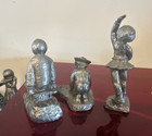 Lot Of 3 Michael M a  Ricker Pewter Sculpture Signed   Numbered Children Playing
