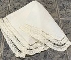 Antique Bobbin Lace Hanky Handkerchief Batiste Cotton 11    W 1    Lace Edge  4