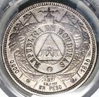 1890 Pcgs Au 50 Honduras 1 Peso Standing Liberty Silver Coin Pop 1 5  25031801c 