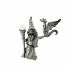 Spoontiques Pewter Wizard 1987 Vintage Cmr595 Baby Dragon Staff Crystals 2 5   