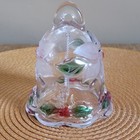 Vintage Mikasa Holiday Bloom Crystal Bell Christmas Poinsettia Holly Traditional