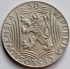 1949 Czechoslovakia - 50 Korun - 70 Birthday Josef Stalin - Bu Silver - Rare 