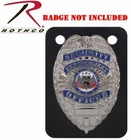Tri-fold Wallet Police Security Guard Badge Shield Id Black Leather Rothco 1134
