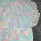 Vintage 90s Pastel Brushstroke Diaper Stacker Retro Abstract Eyelet Lace Trim