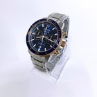 Classic Marine Star Bulova Stainless Steel Men 98b301 Blue Rose Gold Watch 45mm