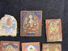 Antique Mongolian Tibetan Buddhist Miniathure Tsakli Painting Set Mongolia 6a-9
