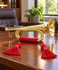 Vintage Brass Bugle W  Rope Us Military Cavalry Handmade Decorative Civil Era
