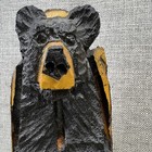 Hand Carved Wood Black Bear Figurine Rustic Cabin Lodge Decor 10 Inch Sculpture