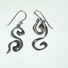 Sterling Silver Modern Swirl Dangle Earrings artisan Made  4 87g