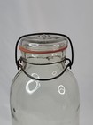 Vintage 2 Quart 1 2 Gallon Mason Jar With Wire Bail Locking Clear Glass Lid