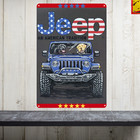 Jeep Vintage Style Labrador Driving  Metal Bar Sign Man Cave Collectible