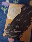 Aceo Original Acrylic Painting  full Moon Cat  2 5x3 5 Badgie And Blossom