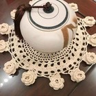2pcs 12inch Vintage Hand Crochet Lace Doilies Flower Placemat Round Table Mats