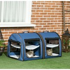 Pawhut Portable Double Cat Pet Carrier Kennel Bag Oxford Travel Car Seat- New 