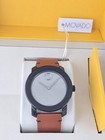 Movado Bold Men   s Gray Dial Brown Leather Watch - 3600442   495 Msrp 
