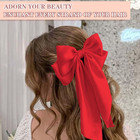Hair Bows Classic Bow Clips Red Ribbon Bow Barrettes Large Bowknot Clip Satin Bo