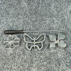 Small Rosette Set 4 Piece Butterfly Flower Playing Card Suits Country Store Vtg
